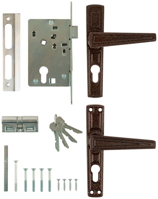 Замок врезной с ручками "Зенит" ЗВ4-3.01 медь 67000