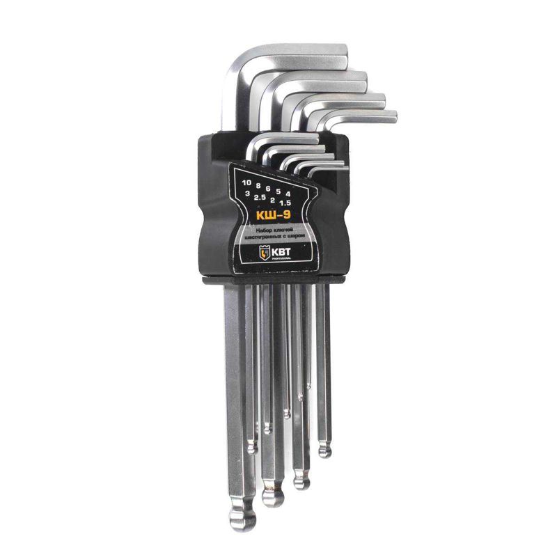 Набор шестигранных ключей с шаром КШ-9 КВТ 78368