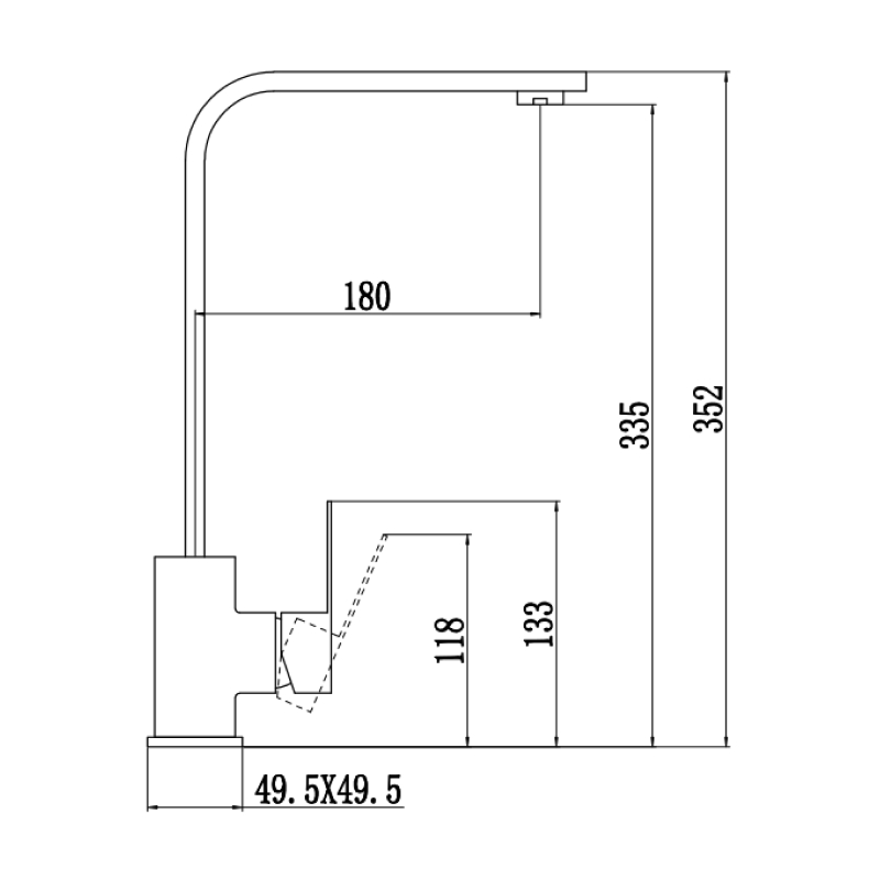Смеситель для кухни Fmark FS8132Q, графит