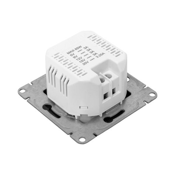 Розетка СП Эпика USB-С быстрая механизм черн. EKF UP1-SOB-USBCF