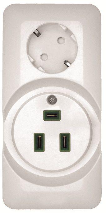 Розетка 2-м ОП Blanca / Прима 250В комбинир. для электроплиты 32А+силовая 16А (опт. упак.) бел. SE RA32-211R-B