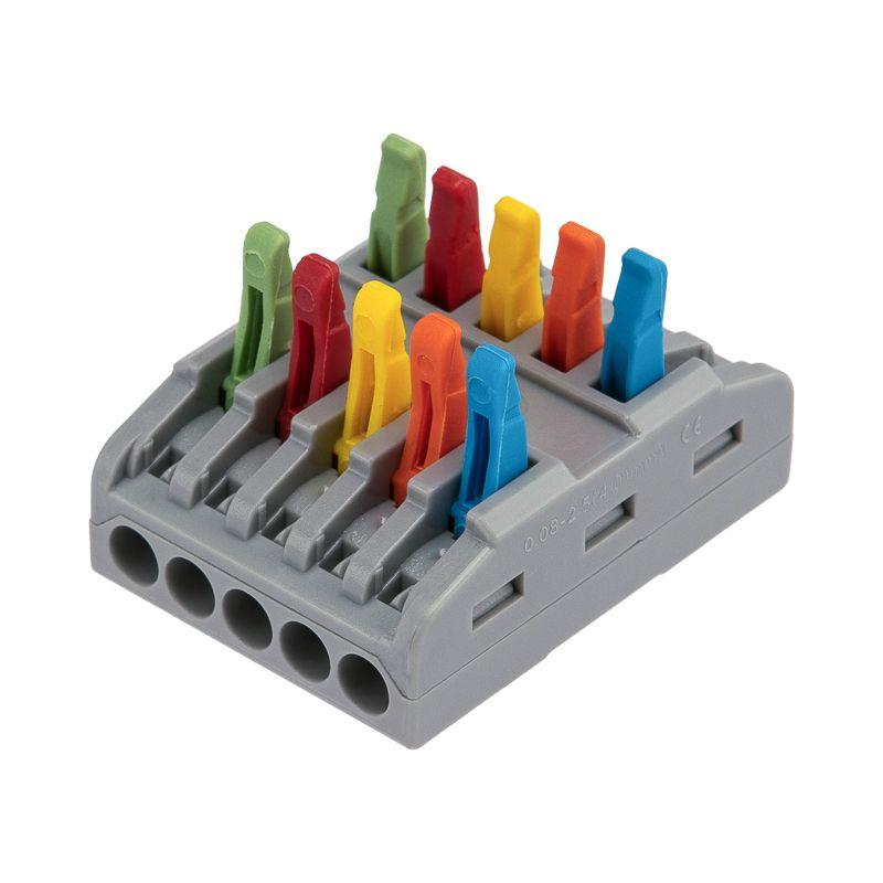 Клемма СМК 222-425 проходная 5 полюсов (0.08-4кв.мм) сер. Rexant 07-5245