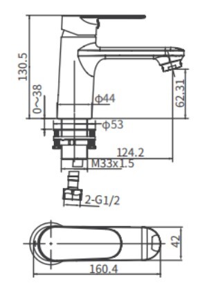Смеситель для раковины ARROW AHMP4113CP, хром