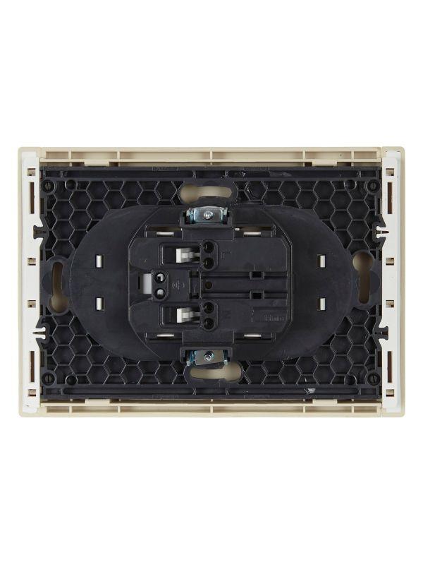 Розетка 2-м СП FORTE&PIANO FP425 10А без заземл. защ. шторки безвинт. крепл. ваниль IEK FP-R23-10-1-K10