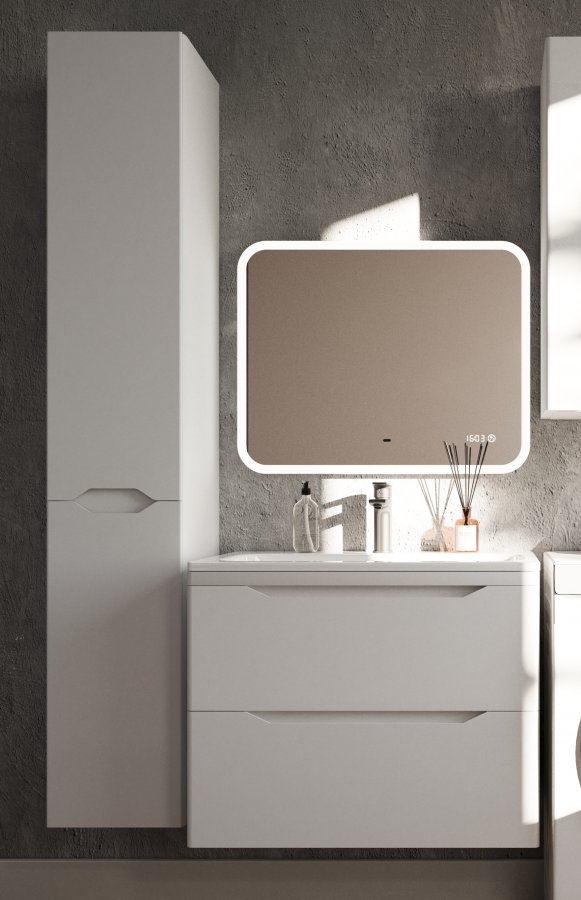 Тумба подвесная "Марелла 70" (2 ящ.) Люкс антискрейтч белый матовый, PLUS