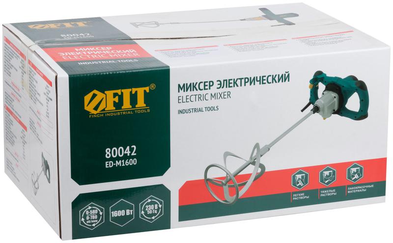 Миксер 1600Вт 0-580/0-780об/мин 90Нм 145л двухскоростной корпус метал. FIT 80042