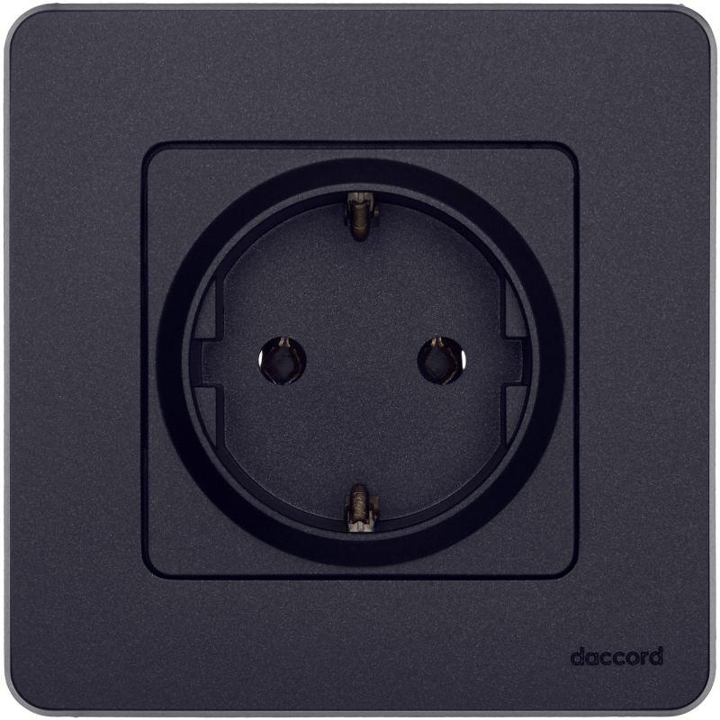 Розетка 1-м СП Inspiria 16А IP20 250В 2P+E немецк. стандарт механизм антрацит IEK 673723