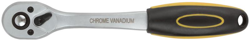Вороток (трещотка) CrV прорезиненная ручка профи 3/8дюйм 72 зубца черн.-желт. FIT 62352