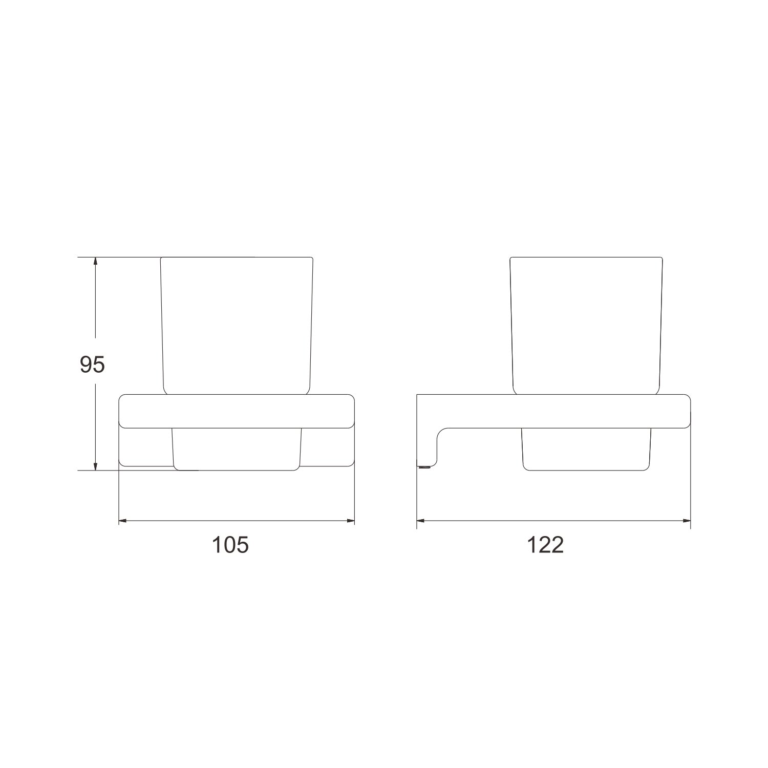 Стакан для ванной комнаты Rose RG1812T, пепельный