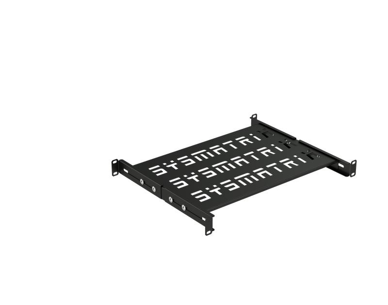 Полка универсальная перфорир. SMART 19дюйм площадка 300мм (регулировка направляющих 298-395мм) для напольн. и настен. шкафов RAL 9004 черн. SYSMATRIX SH 3004.900