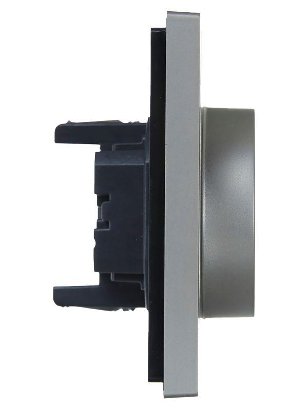 Розетка 2-м СП FORTE&PIANO FP524 16А с заземл. без защ. шторок безвинт. крепл. сталь IEK FP-R21-16-1-K46