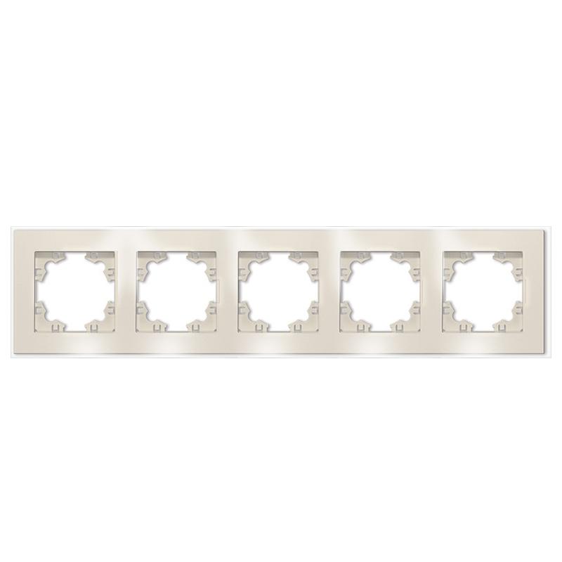Рамка 5-м Афина стеклянная сл. кость (ivory) UNIVersal 2276