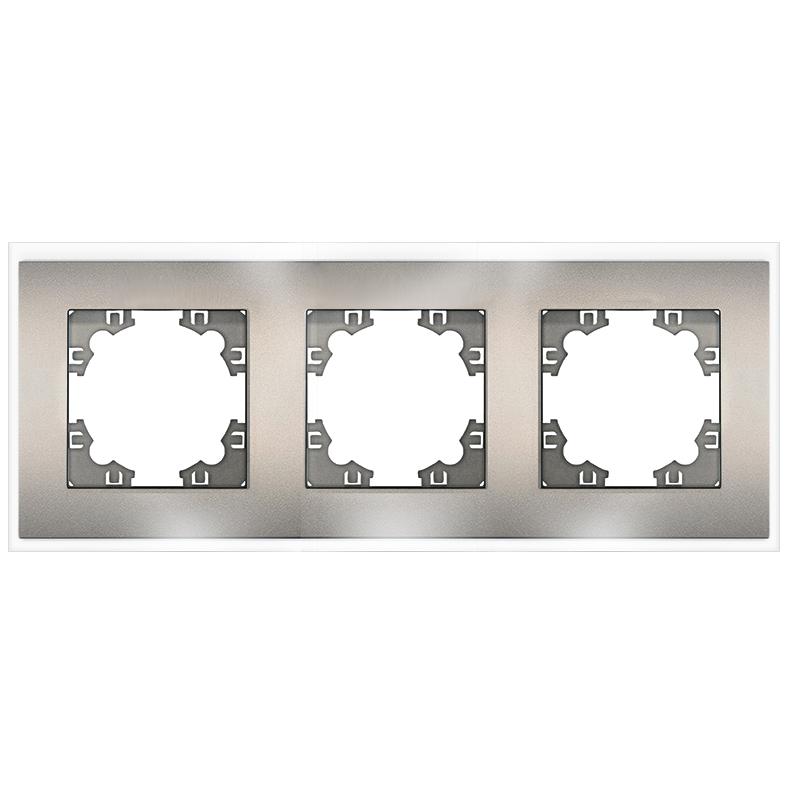 Рамка 3-м Афина стеклянная мокко UNIVersal 2286