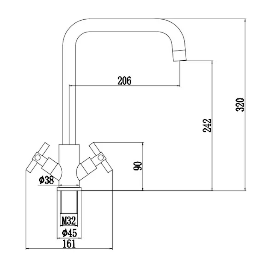 Смеситель для кухни Fmark FS8412, сатин