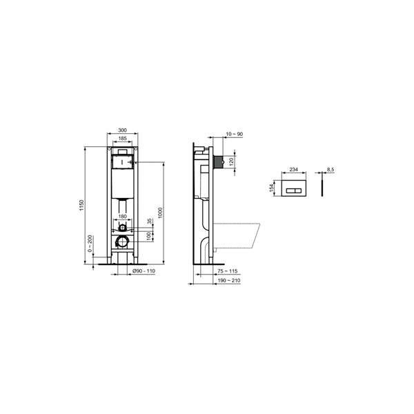 Система инсталляции IDEAL STANDARD PROSYS ECO FRAME E2332AA для унитаза