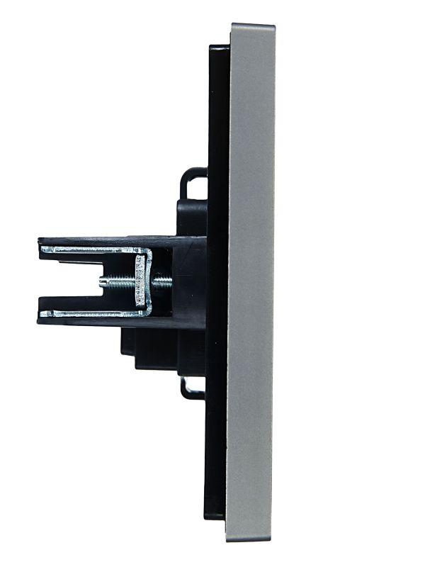 Розетка 1-м СП FORTE&PIANO FP518 10А без заземл. без защ. шторок винт. крепл. сталь IEK FP-R10-10-K46