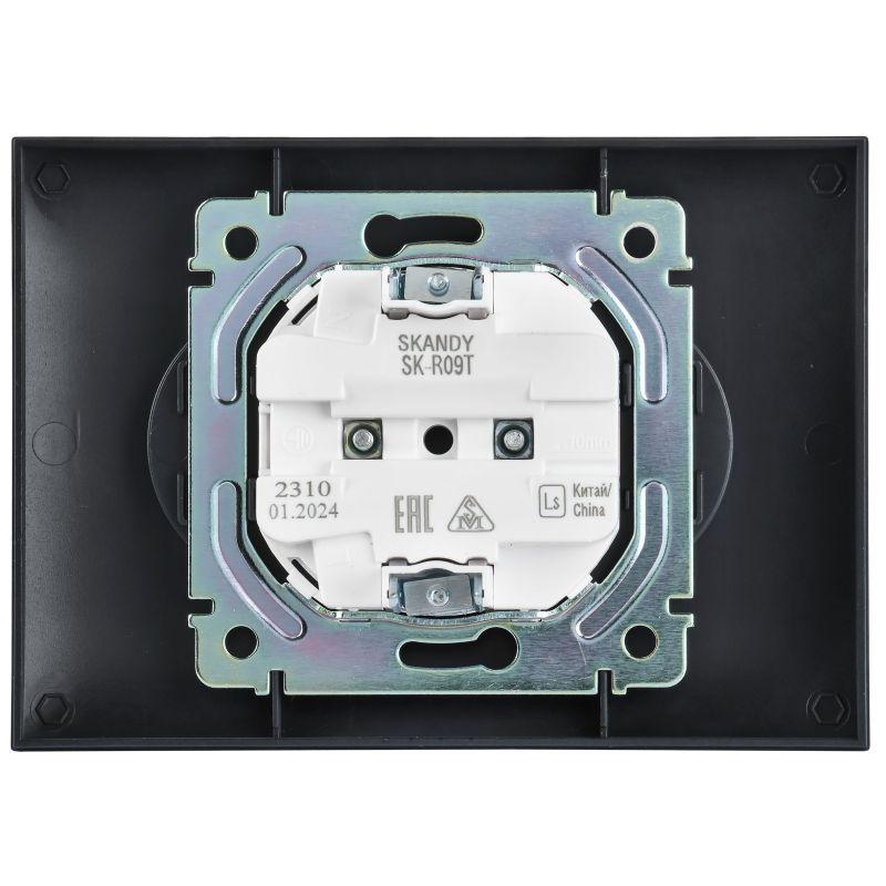 Розетка 2-м SKANDY 10А без заземл. защ. шторки в сборе SK-R09T титан IEK SK-R23-10-K48-F