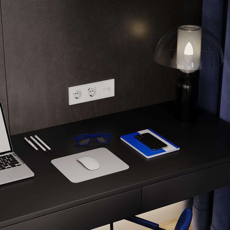 Розетка 1-м СП S70 16А с заземл. механизм бел. матов. Voltum VLS040102