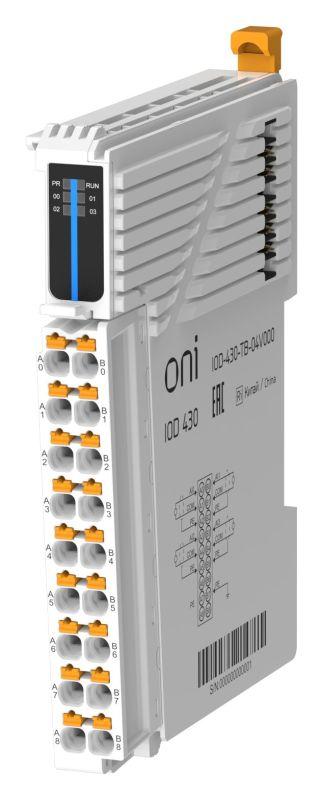 Модуль аналогового ввода IOD 430 4 сигнала напряжения ONI IOD-430-TB-04V000