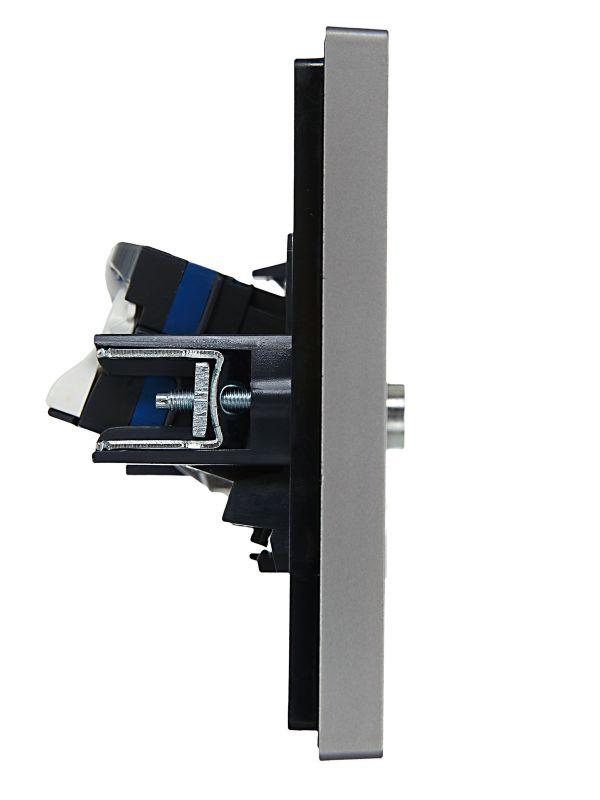 Розетка 2-м TV+RJ45 кат.6 FORTE&PIANO FP537 сталь IEK FP-AK20-2-K46