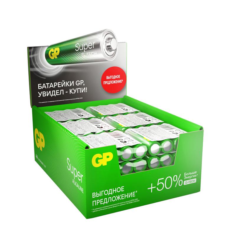 Элемент питания алкалиновый AA/LR6 1.5В Super Alkaline G-Tech (уп.4шт) GP 1211