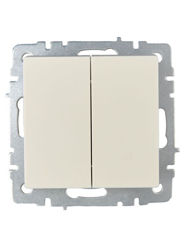 Выключатель проходной 2-кл. СП BRITE ВС10-2-6-БрКр 10А механизм беж. IEK BR-V22-0-10-K10