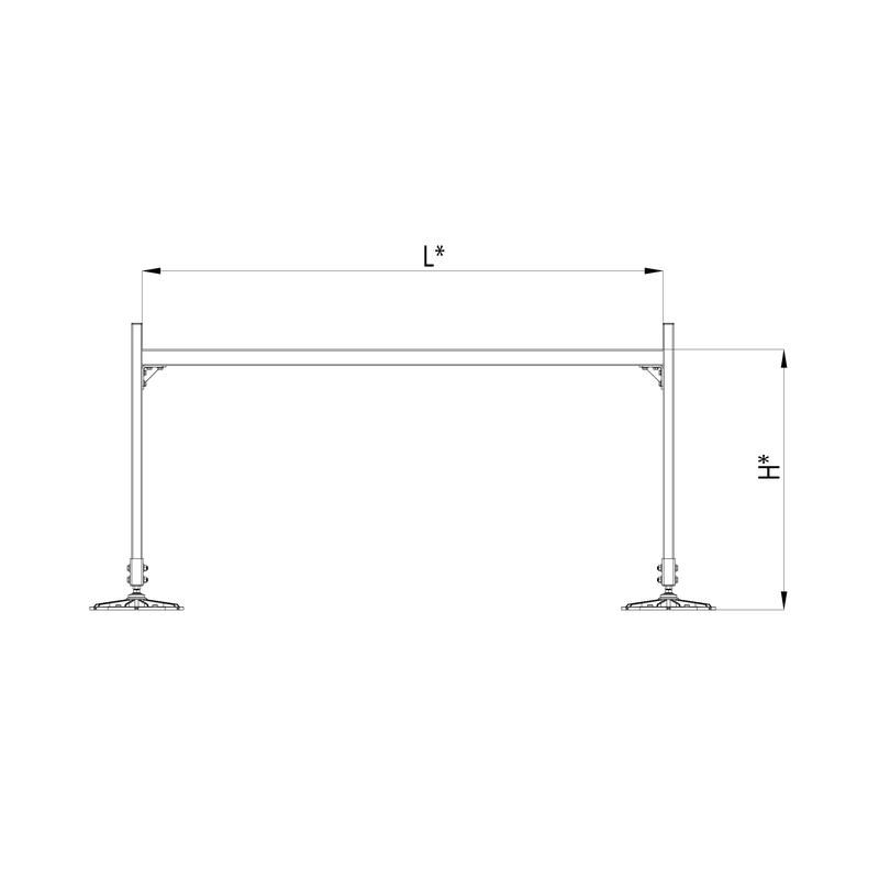 Конструкция опорная для горизонт. прямоугольн. воздуховодов и метал. лотков кабеленесущих систем TECHNORAPTOR FOOT 2000х1000 HD КМ TR0290