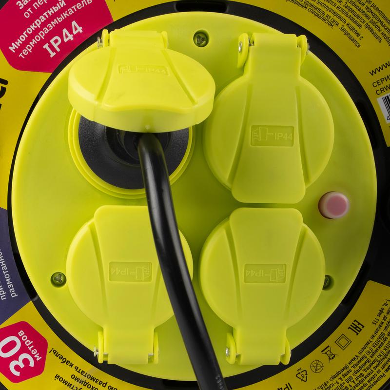 Удлинитель на катушке 4х30м с заземл. IP44 CRW-04-3000 ФАZА 5063853