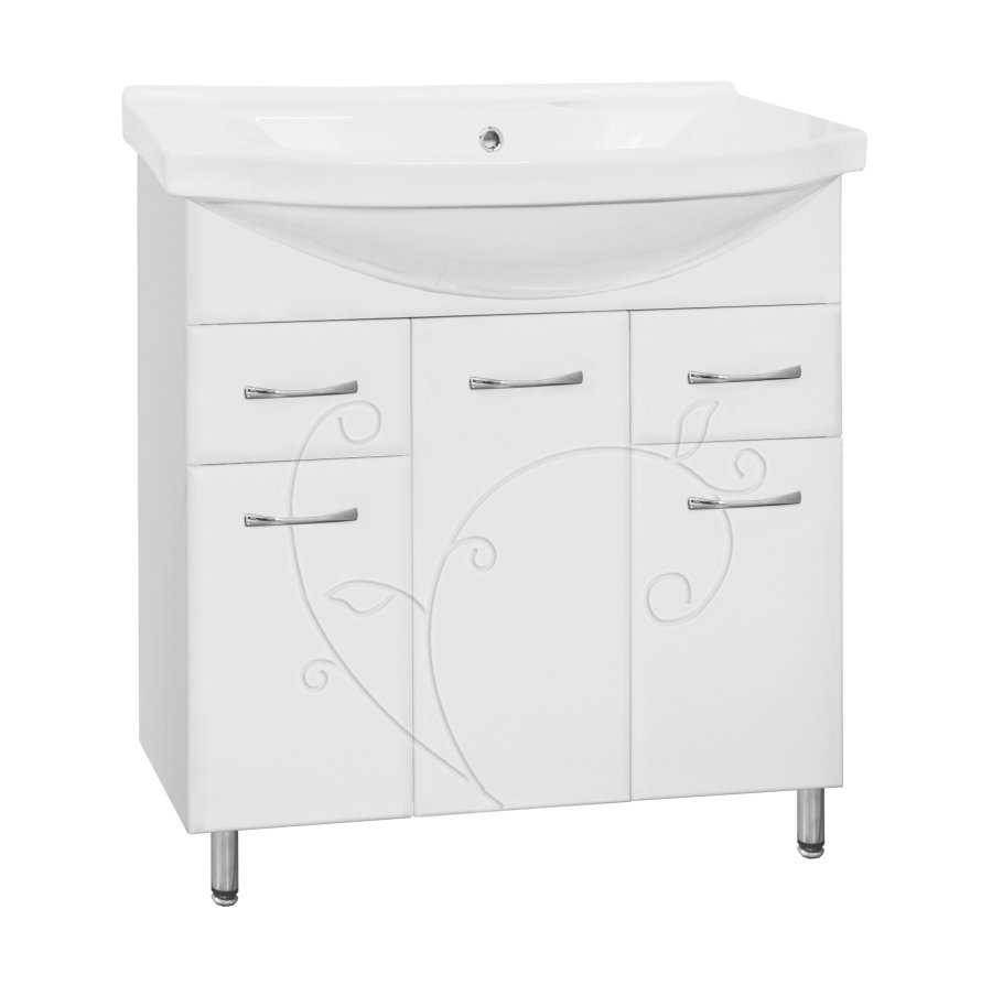 Тумба 26 (2 ящ.) под умывальник Эльбрус 80, Фьюжн