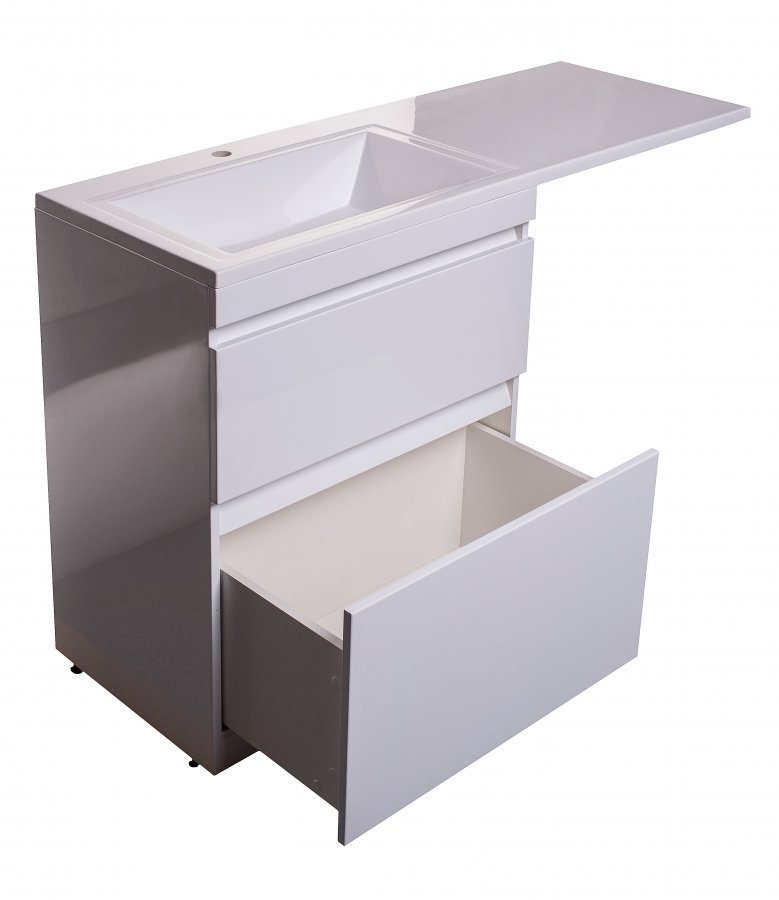 Тумба напольная "Даллас 130", Люкс белая, PLUS