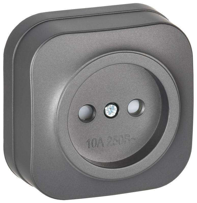 Розетка ОП GLORY РСш20-2-ХСм 10А без заземл. защ. шторки сталь матов. IEK ERH13-K46M-10