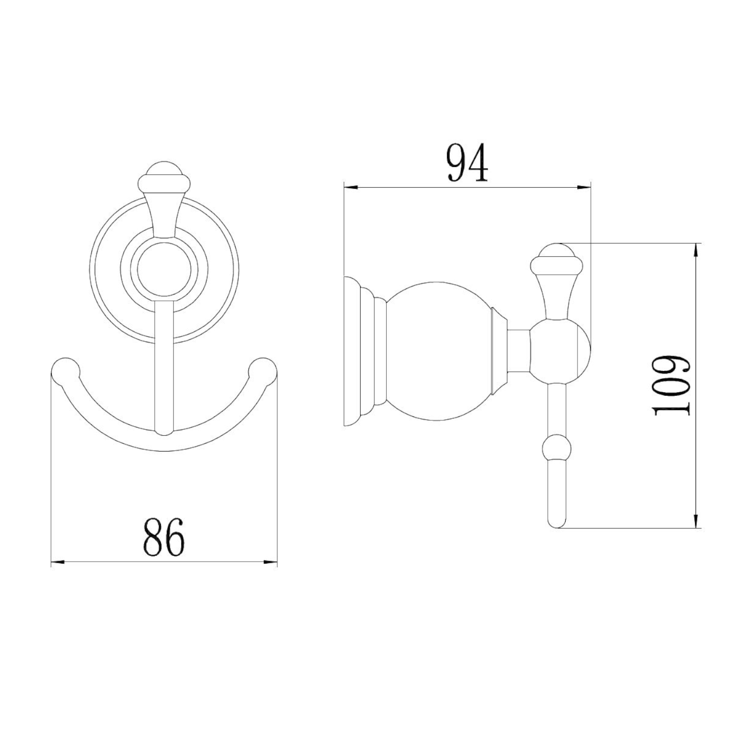 Крючок для ванной комнаты Savol S-005754B, золото