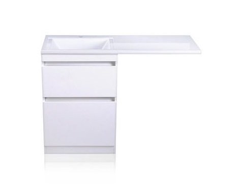 Тумба напольная "Даллас 110", Люкс белая, PLUS, ЭМАЛЬ