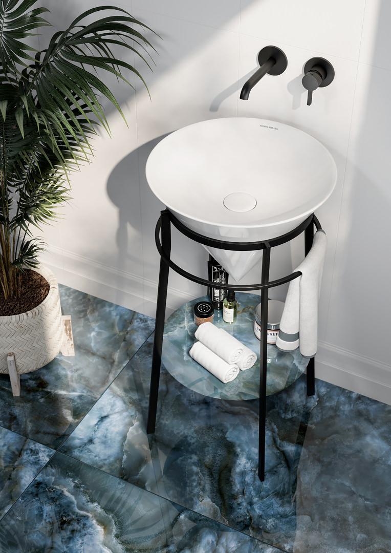 Смеситель для раковины LINEA однорычажный настенный, черный матовый