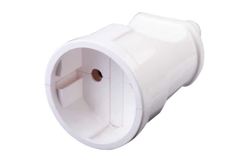 Розетка кабельная ABS-пластик прямая б/з 10А 250В IP20 REV бел. Duwi 30456 2