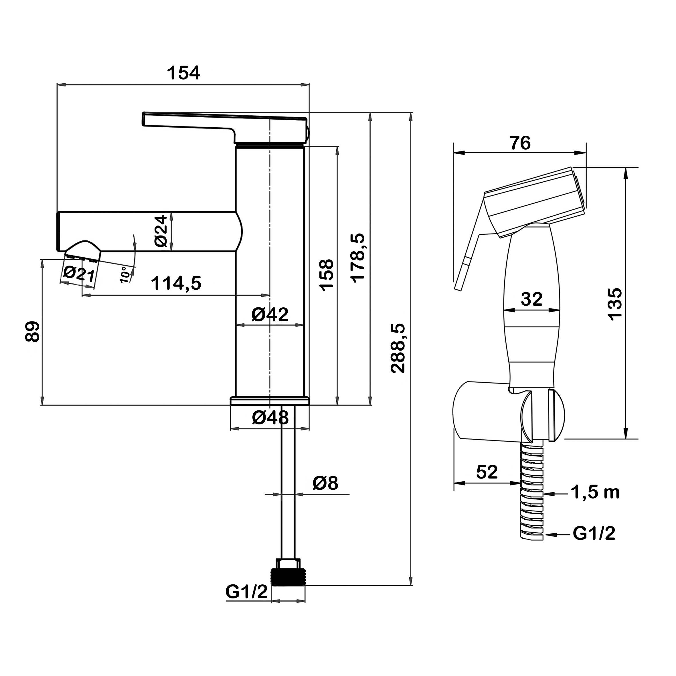 Смеситель для раковины Swedbe Venado 1610