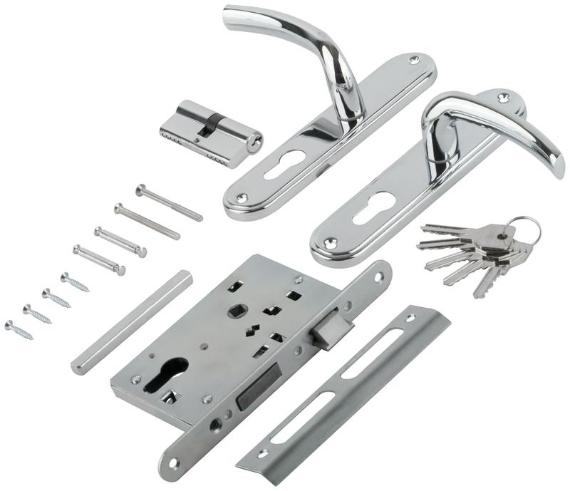 Замок врезной с ручками "Стандарт" ЗВ4-7.03С хром 66998