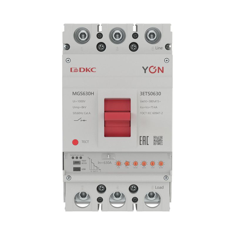 Выключатель автоматический MGS630S 3P 252-630А 60кА с электронным расцепителем ETS YON MGS630S-3ETS0630