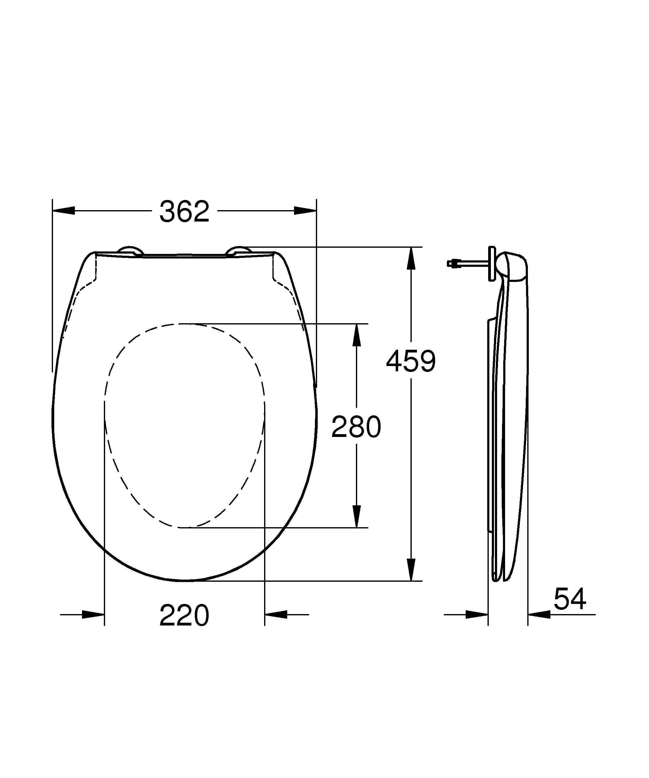 39493000 Сиденье для унитаза с микролифтом, GROHE Bau Ceramic, альпин-белый