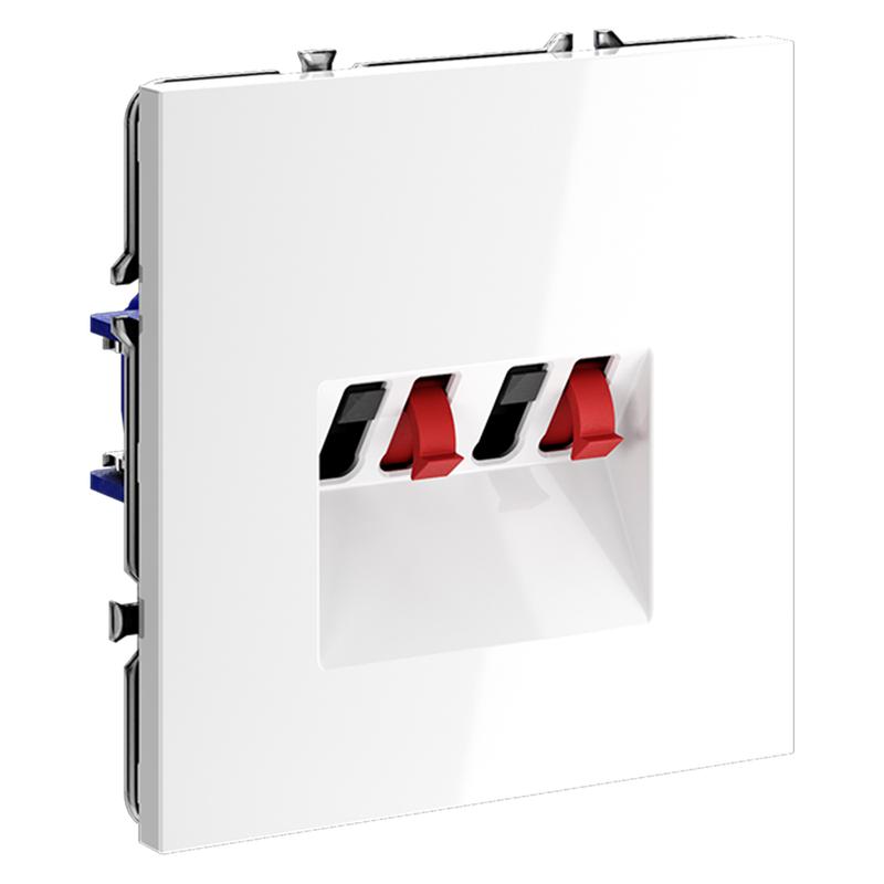 Розетка акустическая 4-м СП S70 механизм бел. глянцевый Voltum VLS060301