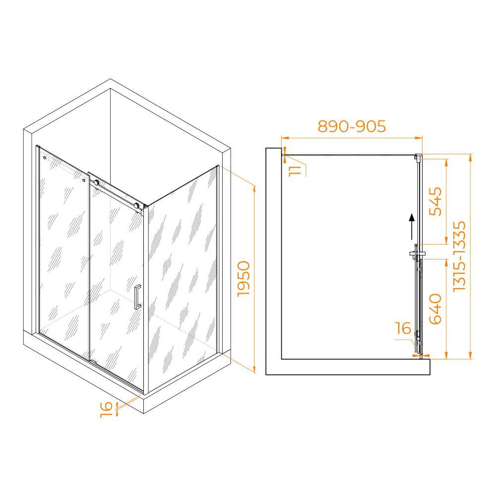 Душевой уголок RGW TO-44-1 (TO-14 + Z-060-2), 020744139-11