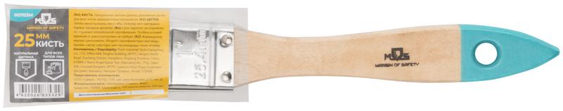 Кисть флейцевая натур. светлая щетина деревянная ручка 1дюйм (25мм) MOS 00703М