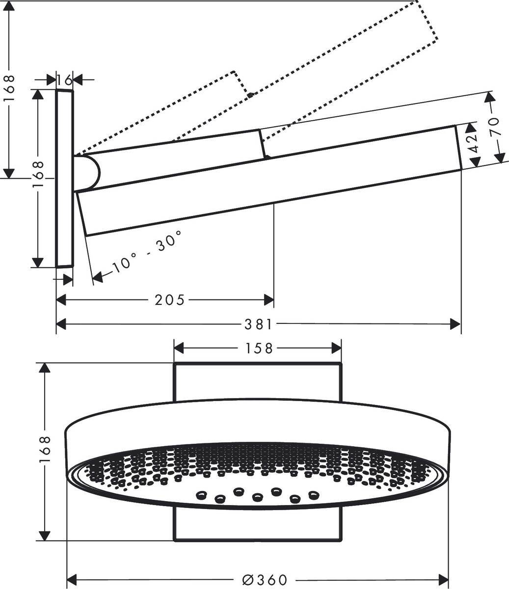 Верхний душ Hansgrohe Rainfinity 26234000