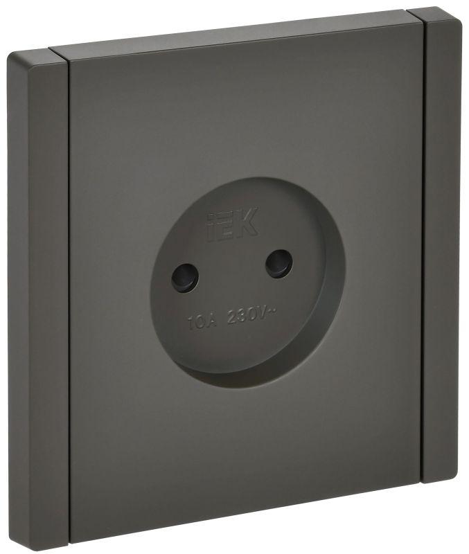Розетка 1-м СП FORTE&PIANO FP317 10А без заземл. защ. шторки винт. крепл. сер. IEK FP-R13-10-K03