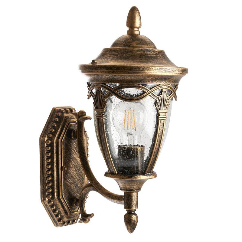 Светильник садово-парковый 60Вт 230В IP44 черн. зол. PL682 (на стену вверх) FERON 11693