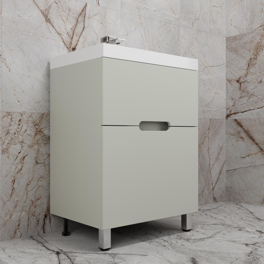 Тумба напольная "Матис 80" под ASTI 80 (2 ящика), ОЛИВА, ЭМАЛЬ