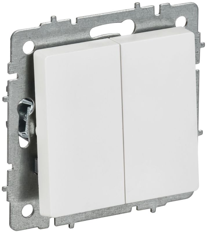 Выключатель 2-кл. СП BRITE ВС10-2-0-БрАБ 10А механизм арктич. бел. IEK BR-V20-0-10-K91