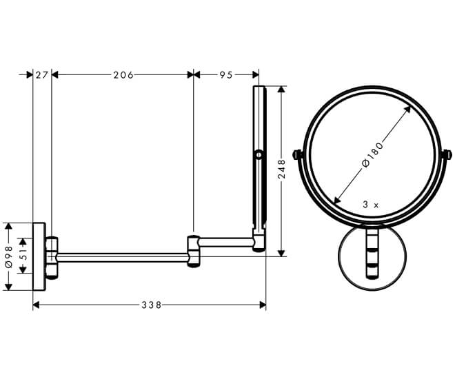 Зеркало Hansgrohe Logis Universal 73561000