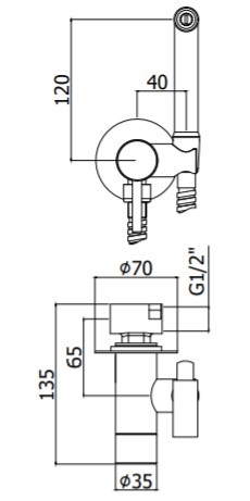 Set гигиен. Душа TWEET ROUND MIX душ и держатель из металла, шланг металл 1200мм, co СМЕСИТЕЛЕМ, цвет Белый матовый