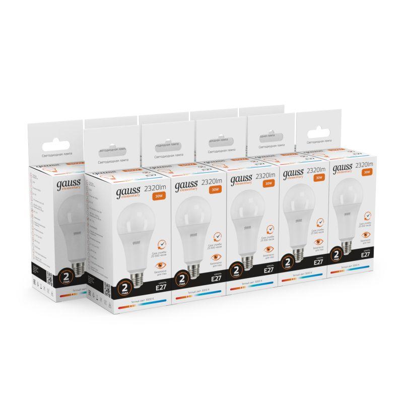 Лампа светодиодная Elementary 30Вт A67 грушевидная 3000К тепл. бел. E27 2320лм GAUSS 73219